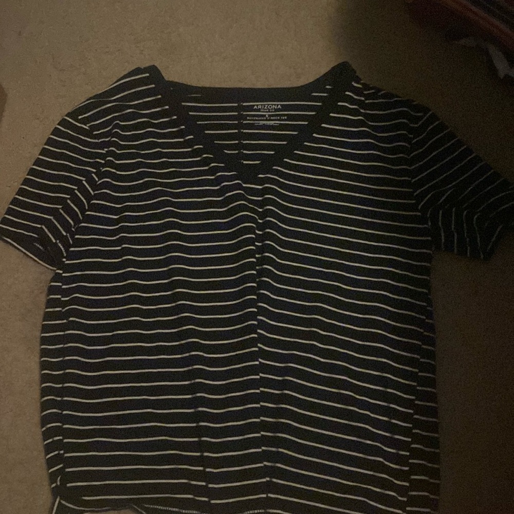Black & White Stripped V-Neck